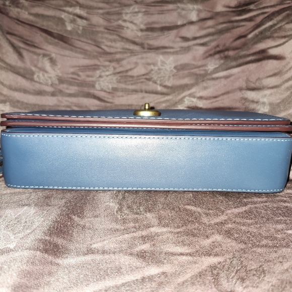 COACH Dinky 1941 Cornflower Blue Glove Tanned Leather Crossbody - Picture 6 of 12